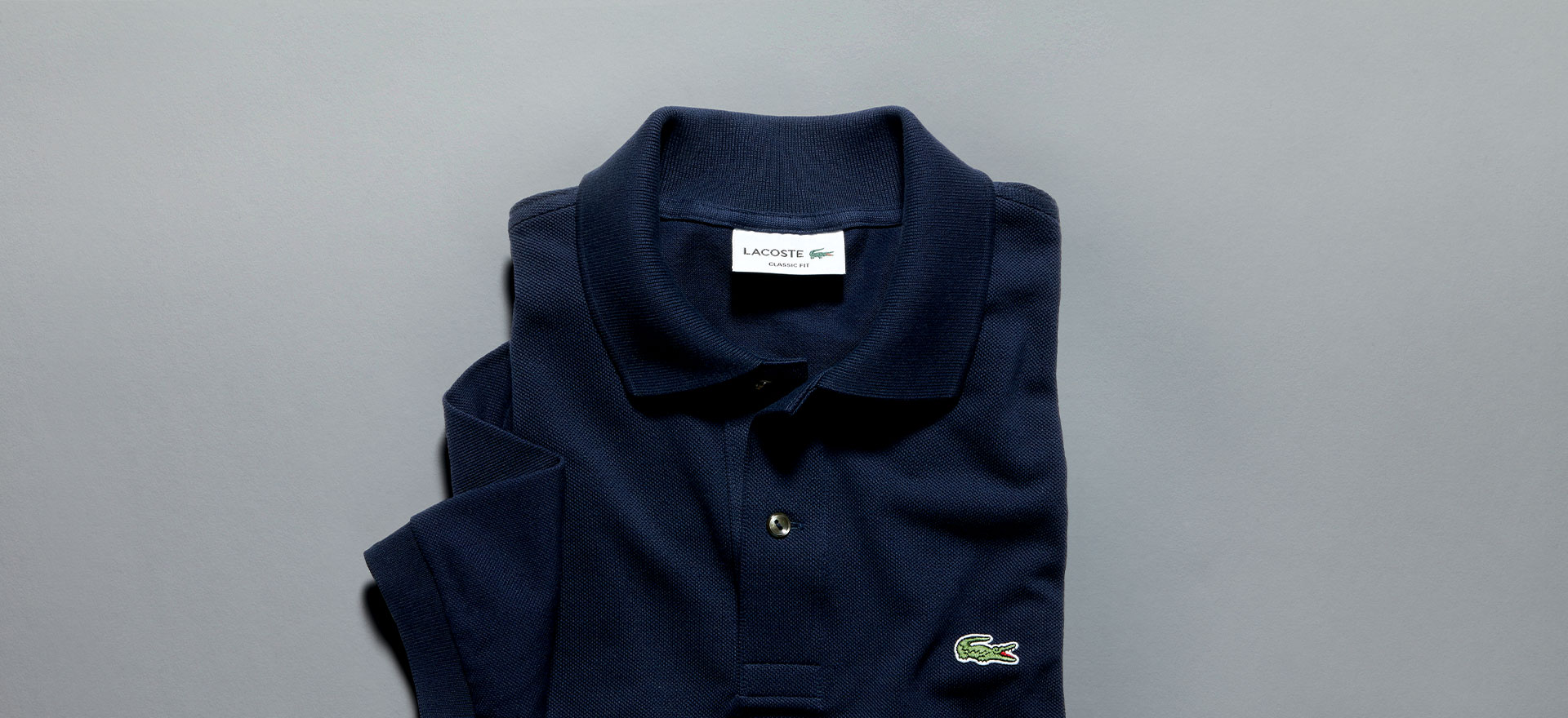 Lacoste navy blue folded polo shirt